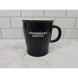 Starbucks Coffee Mug Cup, Black And White Lettering, New Bone China 16 oz. 2008